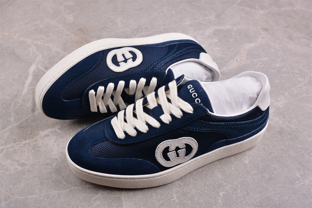 Gucci Interlocking G Blue White Low Top Sneakers