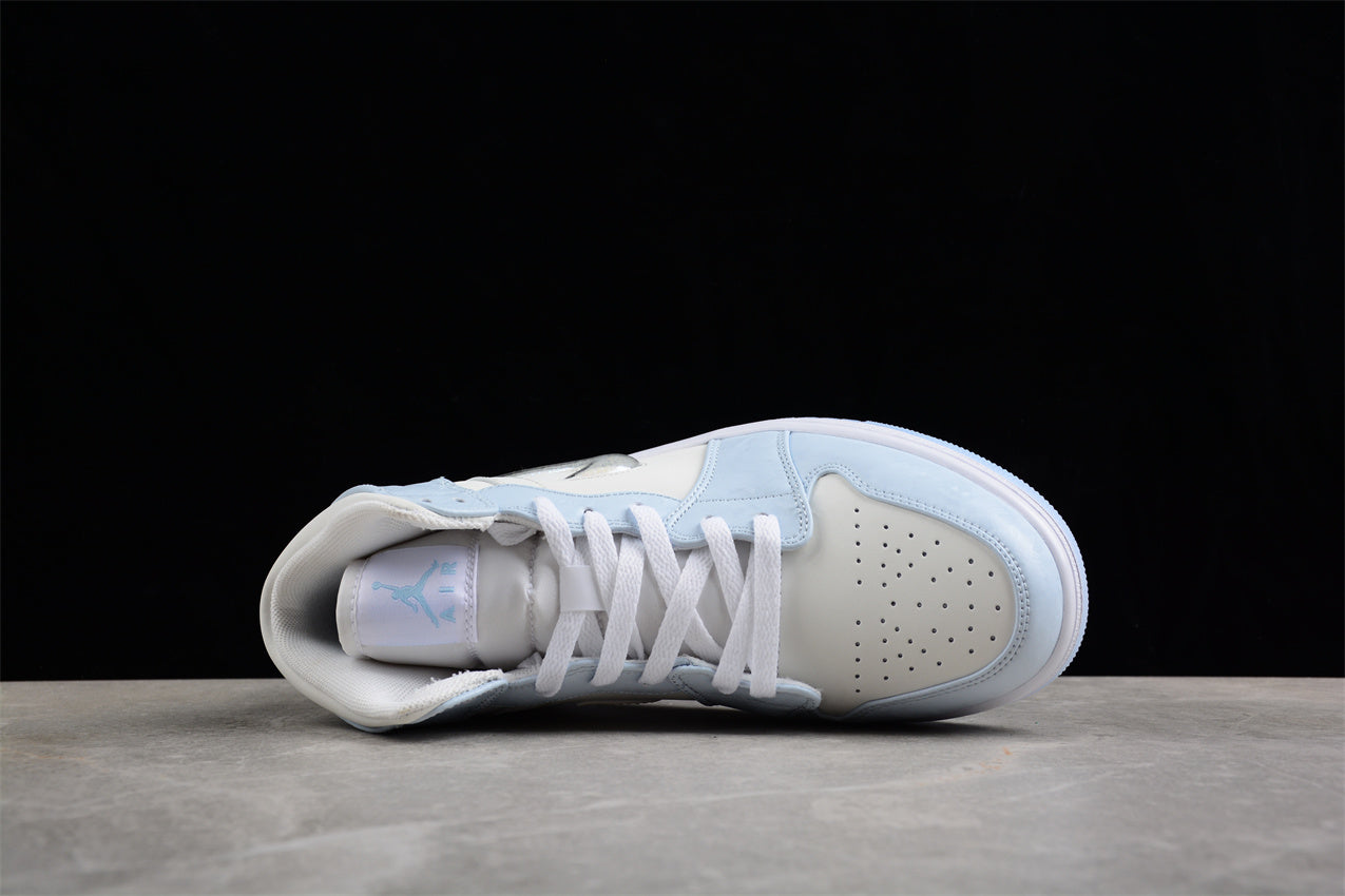 Air Jordan 1 Mid SE "Glitter Swoosh / Ice Blue"