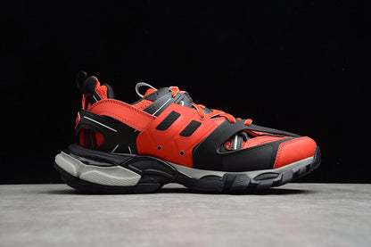 Men's Red & Black Track Performance Sneakers