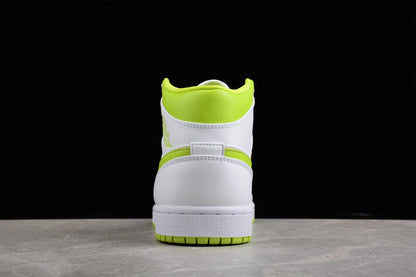 Nike Air Jordan 1 Mid White Lime Sneakers