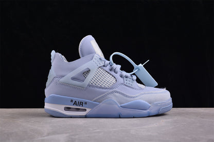 Off-White x Air Jordan 4 Custom Blue Sail Sneakers