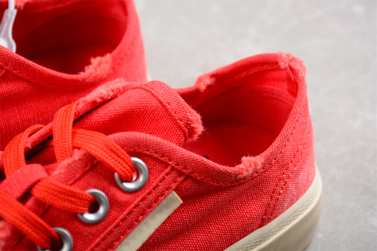 Balenciaga Paris Low Top Canvas Red Sneakers
