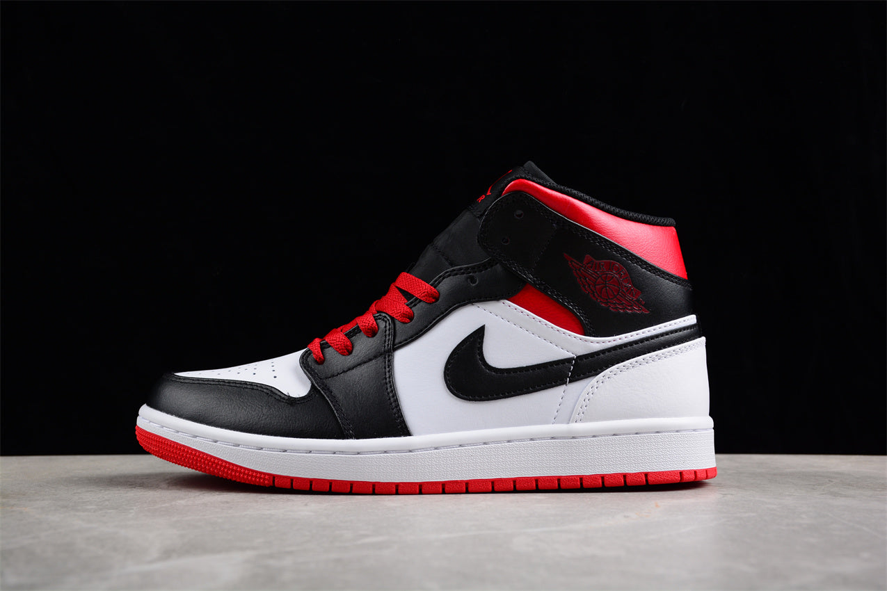 Nike Air Jordan 1 Mid "White/Black/Gym Red"