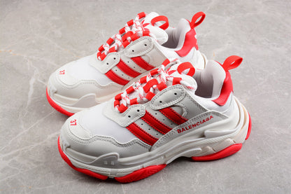 Balenciaga x Adidas Triple S White Red Sneakers