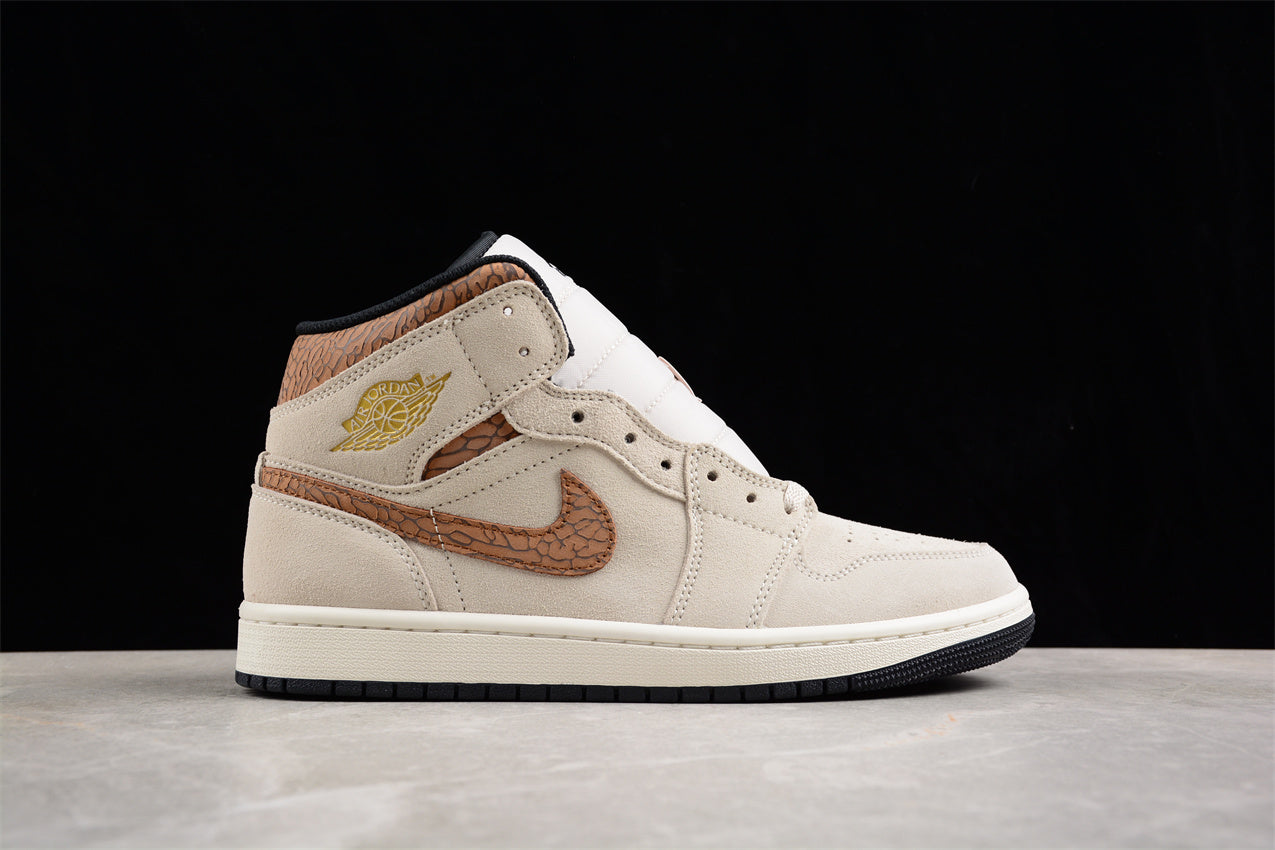 Air Jordan AJ1 Mid "Brown Elephant"