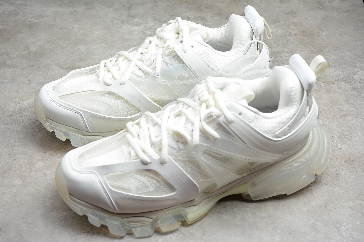 White Track Clear Sole Sneakers