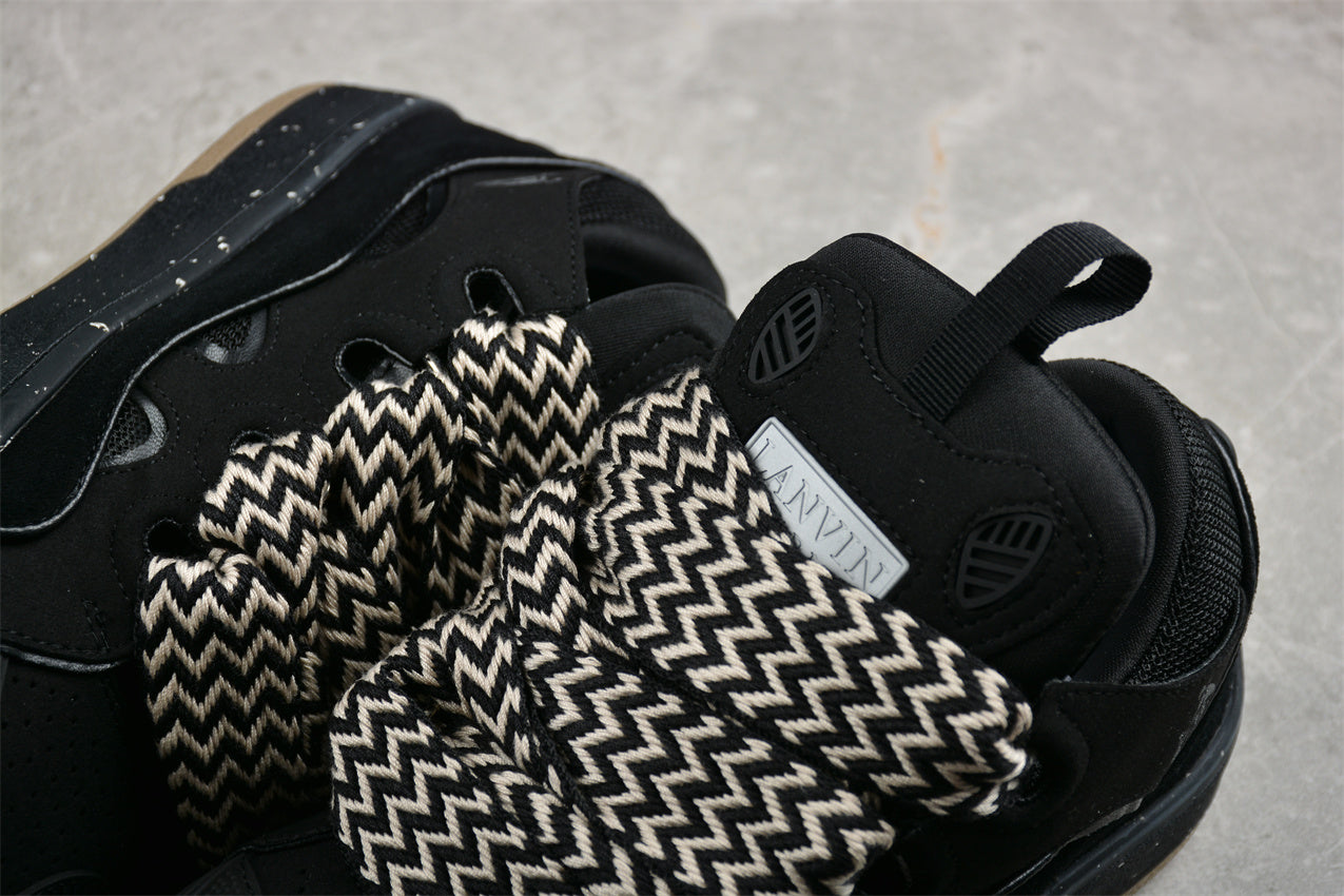 Lanvin Leather Curb Sneaker Black