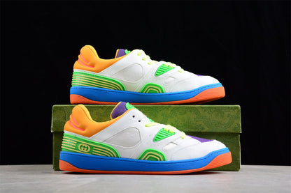Gucci Basket Low White Blue Leather Sneakers