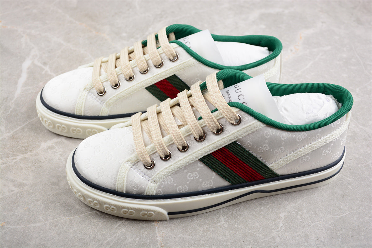 Gucci Tennis 1977 GG Print White Sneakers