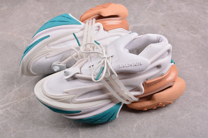 Balmain Unicorn Taupe White Green Trainers