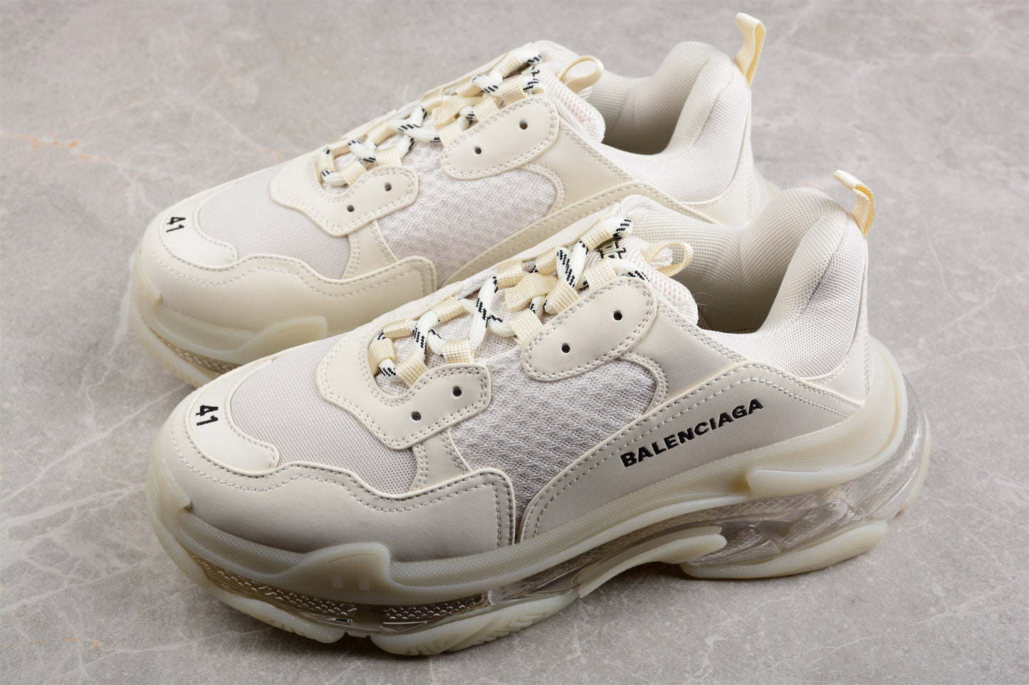 Balenciaga Triple S Clear Sole White Sneakers