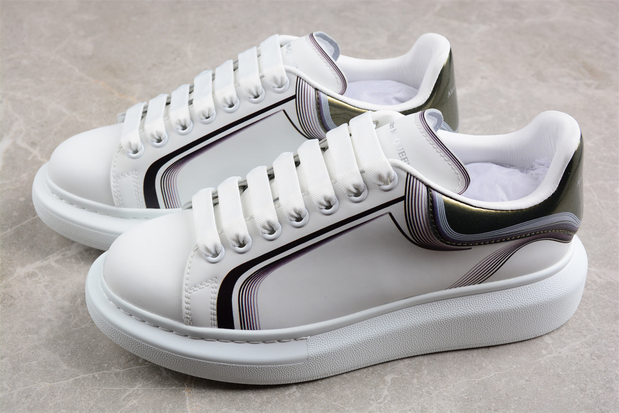 Alexander McQueen Oversized Sneaker in White/Silver