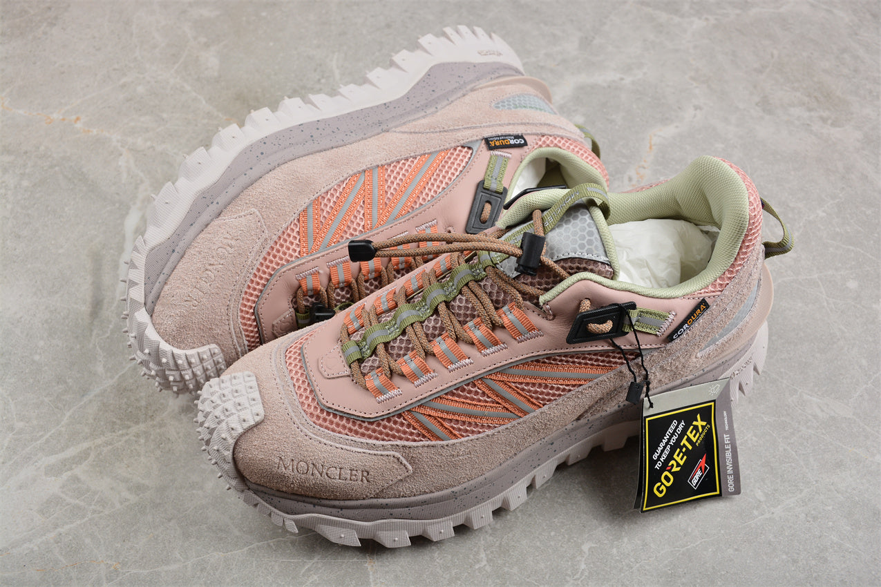 Moncler Trailgrip GTX Panelled Sneakers in Pink