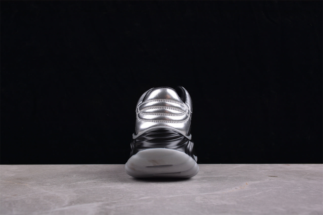 Gucci Ripple Silver & Black Leather Sneakers
