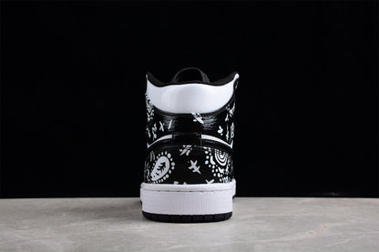 Nike Air Jordan 1 Mid Monochrome Splatter Sneakers