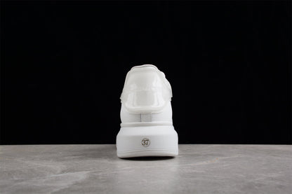Alexander McQueen Oversized All White Leather Sneakers