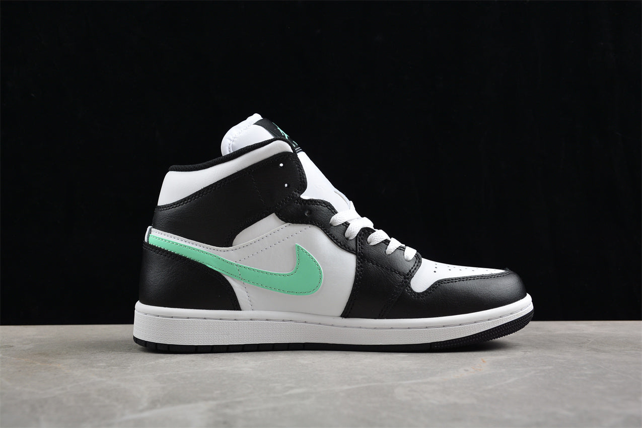Nike Air Jordan 1 Mid "Green Glow White Black"