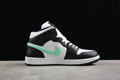 Nike Air Jordan 1 Mid Green Glow White Black Sneakers
