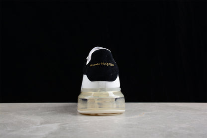 Alexander McQueen Oversized Air Sole White Black Leather Sneakers