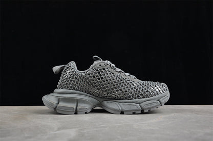 Balenciaga 3XL Fishnet Silver Sneakers