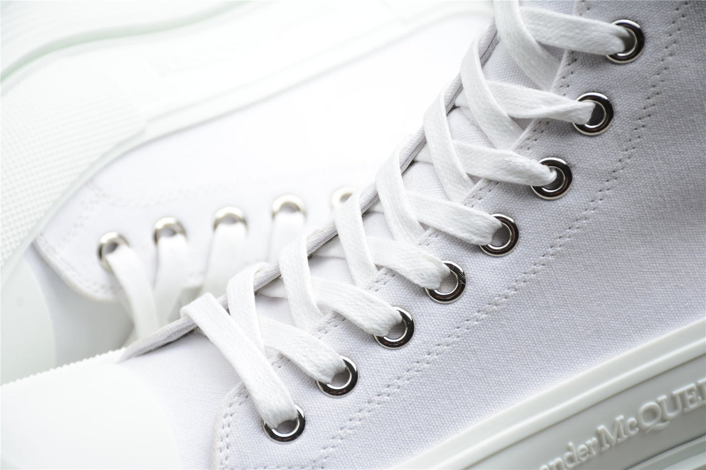 Alexander McQueen Tread Slick Boot Leather White White