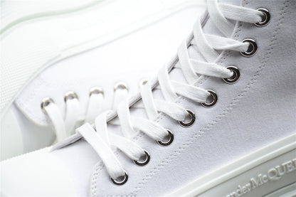 Alexander McQueen Tread Slick White Leather Boots