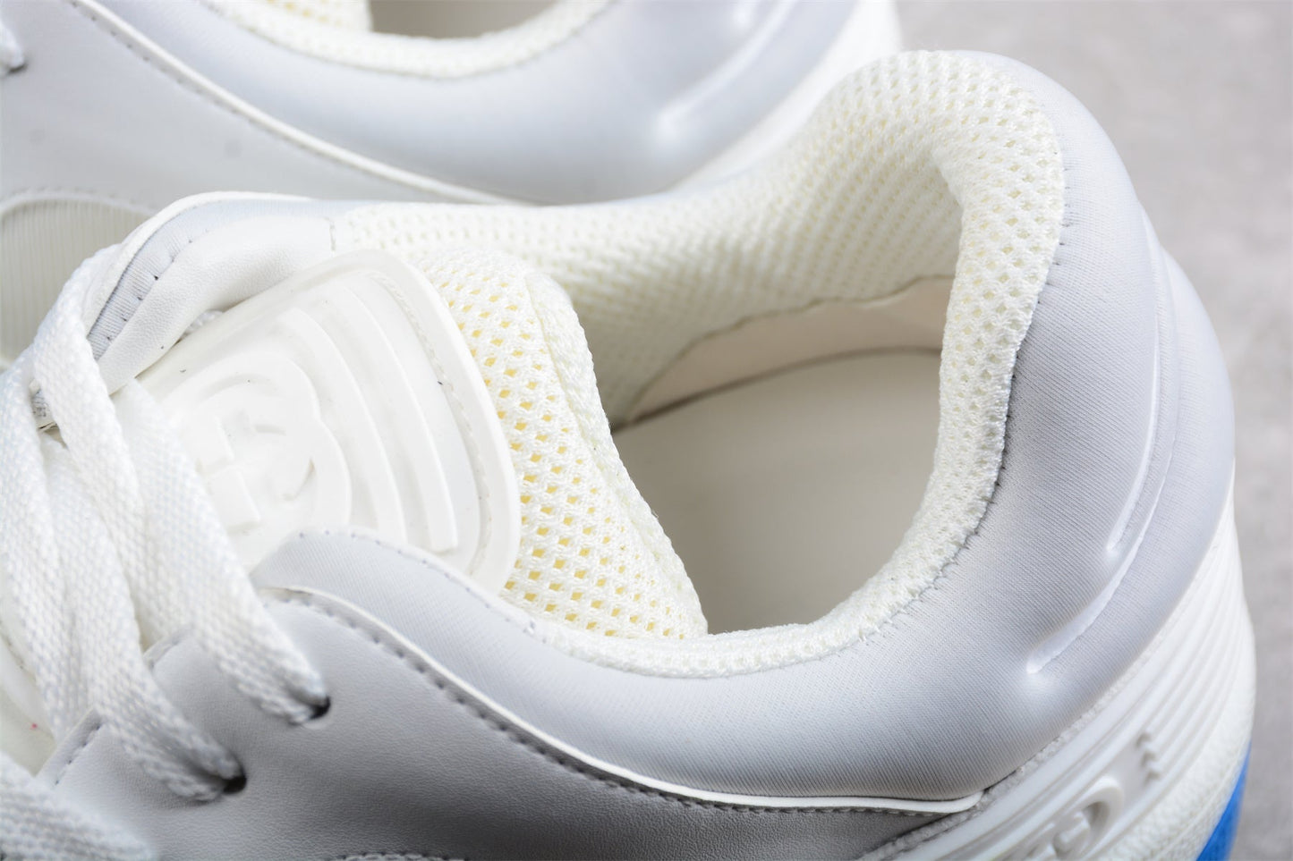Gucci Basket Low White Blue Leather Sneakers
