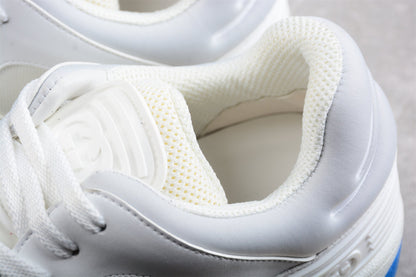 Gucci Basket Low White Blue Leather Sneakers