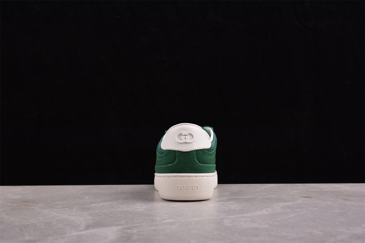 Gucci Interlocking G Green Suede Low Top Sneakers