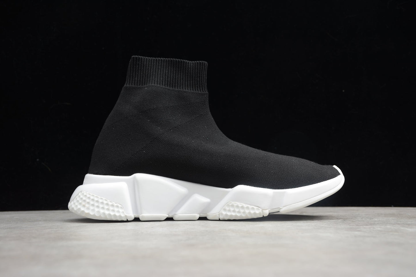 Black & Fluo Green Speed Knit Sneakers