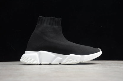 Black & Fluo Green Speed Knit Sneakers
