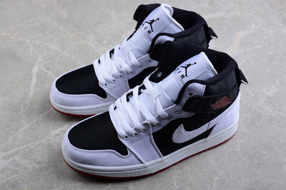 Air Jordan 1 Mid SE Utility Black White Gym Red Sneakers
