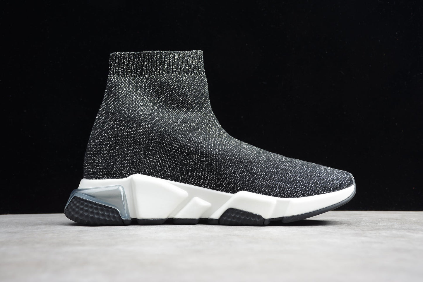 Grey & White Speed Knit Sneakers