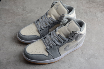 Nike Air Jordan 1 Mid SE Coconut Milk Particle Grey Sneakers
