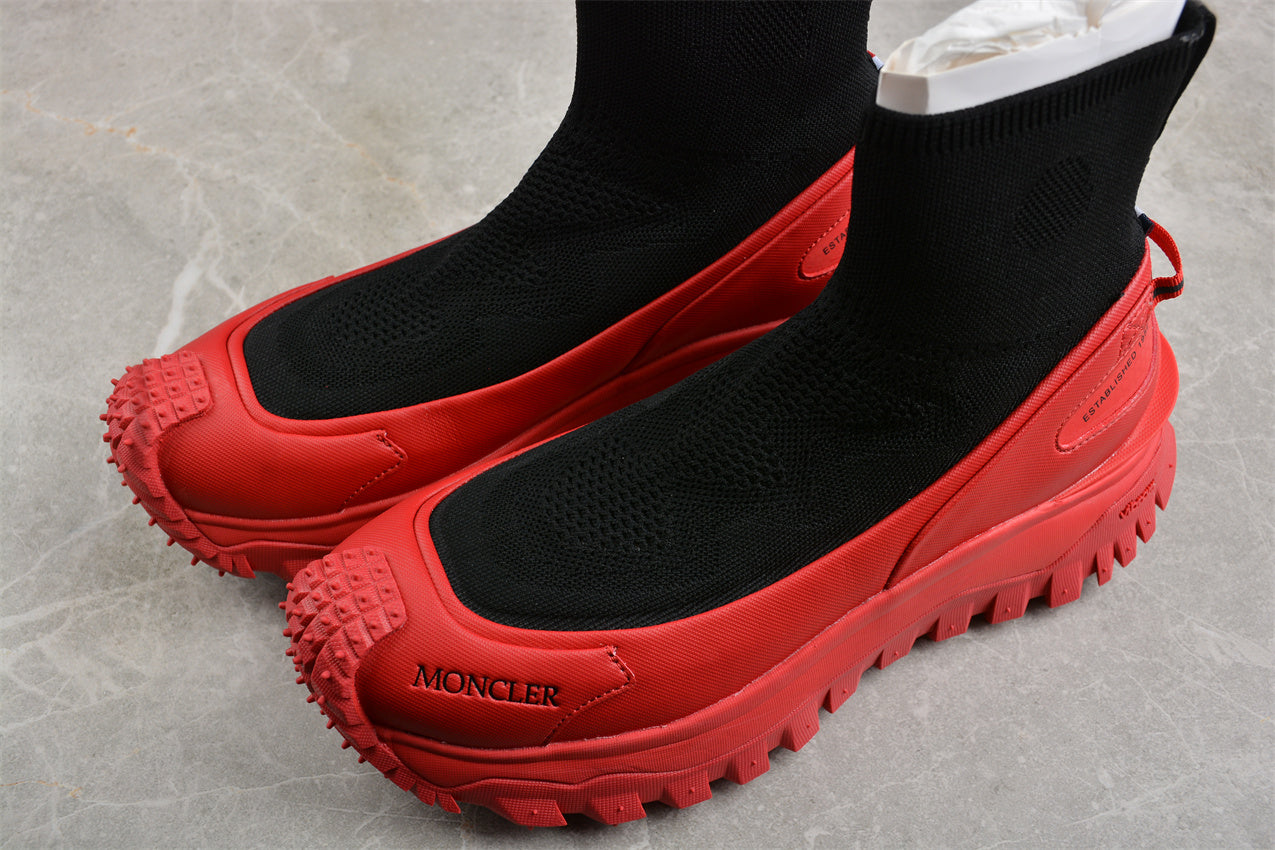 Moncler Trailgrip Sock Sneakers 'Black/Red'