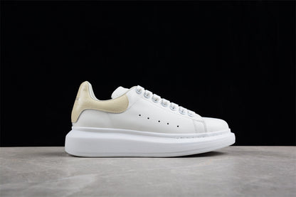 Alexander McQueen Oversized White Beige Leather Sneakers