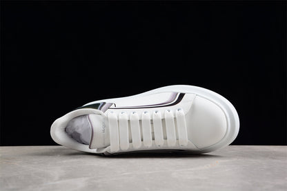 Alexander McQueen Oversized White Silver Leather Sneakers