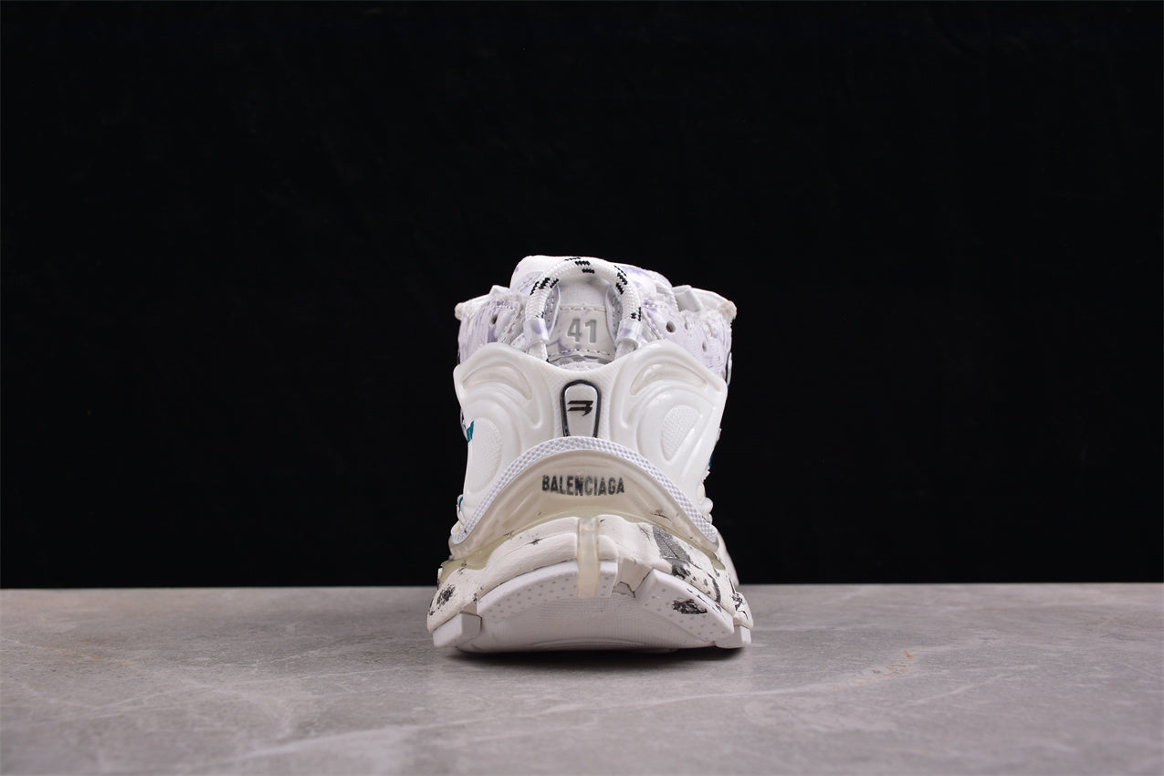 Balenciaga Runner Graffiti White Blue Sneakers