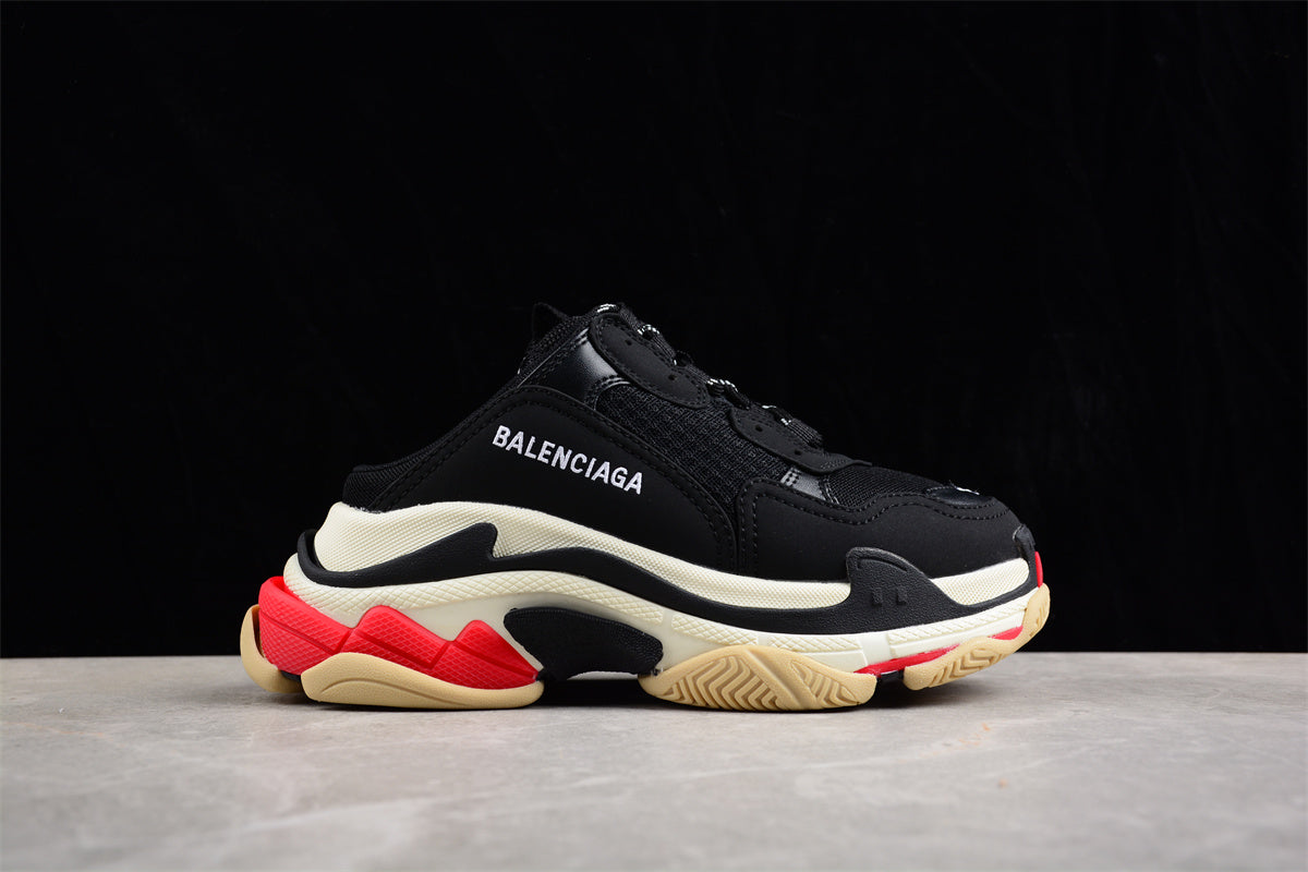 Balenciaga Triple S Mule Black Red Beige