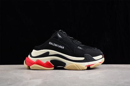 Balenciaga Triple S Mule Black Red Beige
