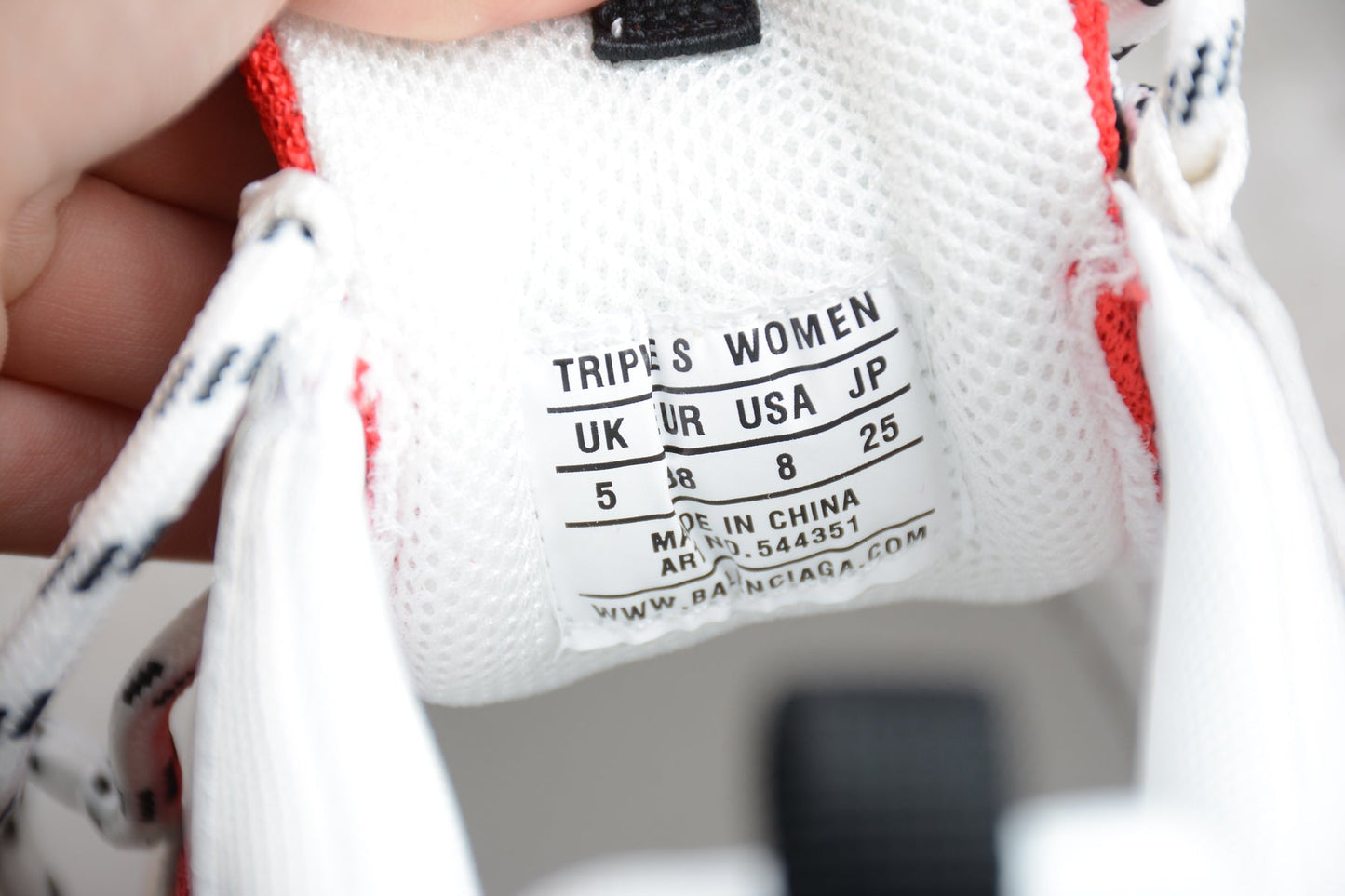 Balenciaga Triple S Clear Sole White Red Sneakers