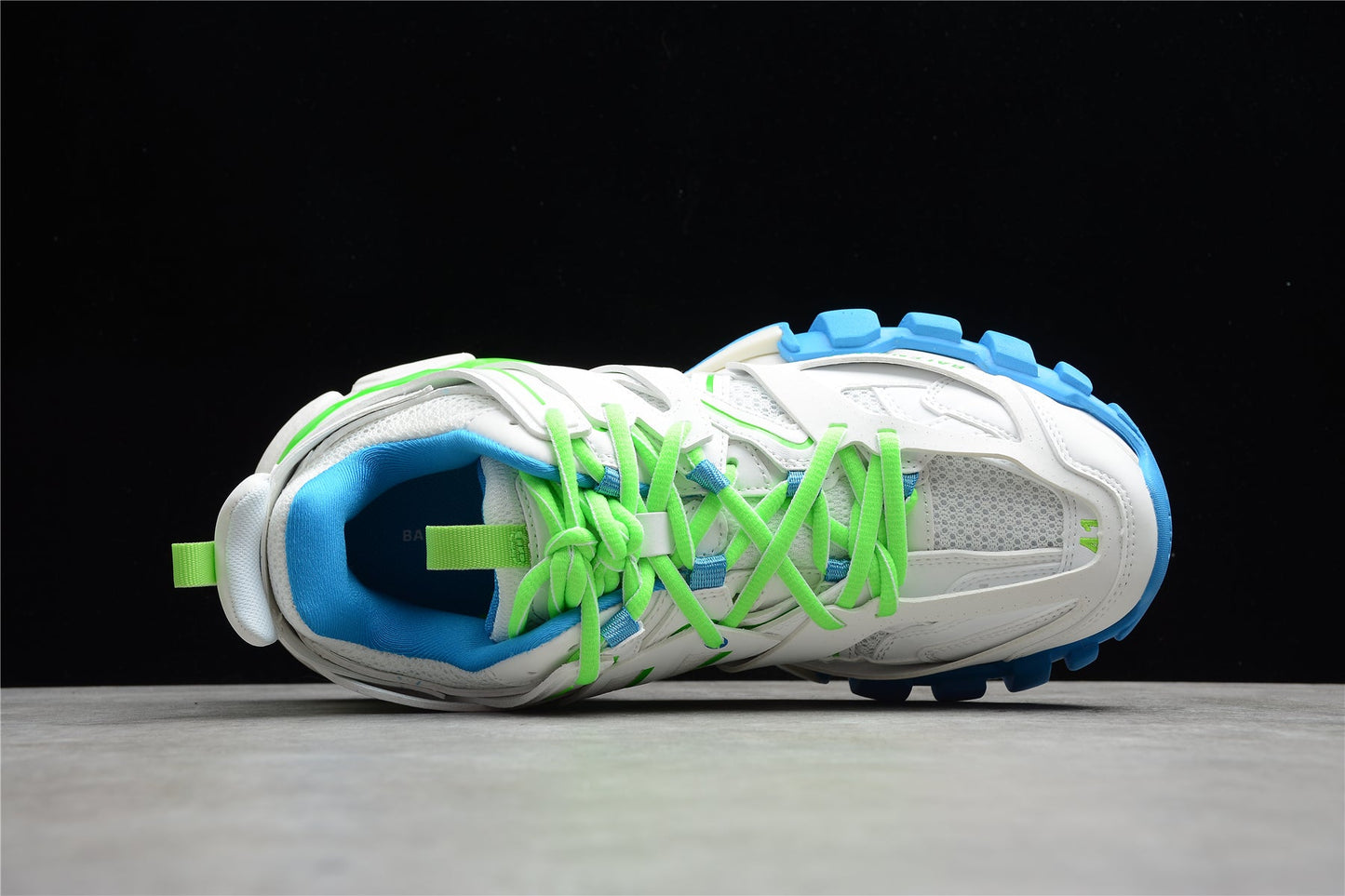 Women's White & Green Track Lifestyle Sneakers