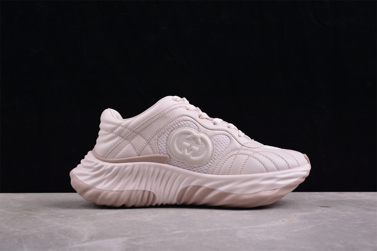 Gucci Ripple Pink Leather Sneakers