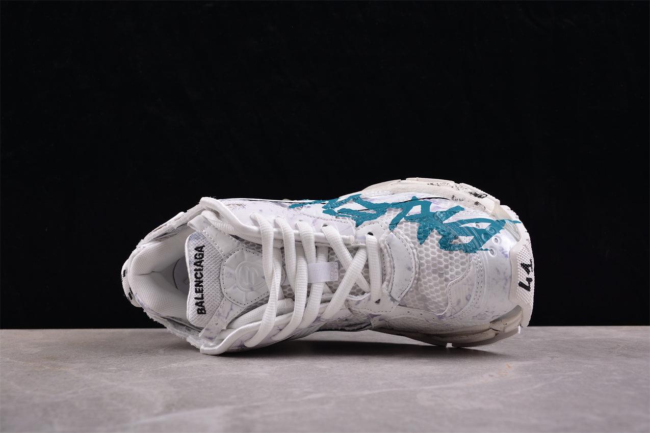 Balenciaga Runner Graffiti White Blue Sneakers