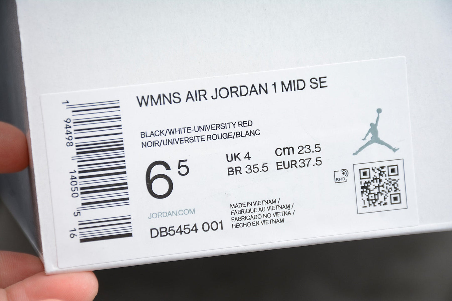 Air Jordan 1 Mid SE "Black White University Red"
