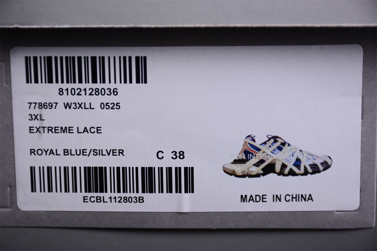 Balenciaga 3XL Extreme Lace Royal Blue & Silver