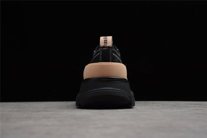 Alexander McQueen Tread Slick Black Tan Canvas Sneakers