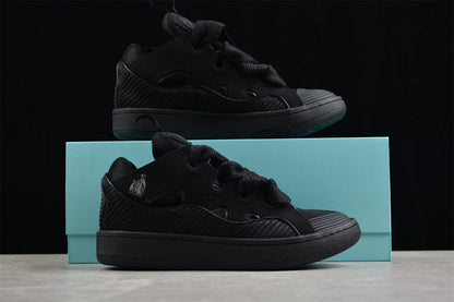 Lanvin Curb Triple Black Leather Sneakers