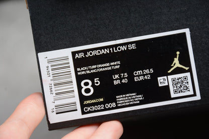 Air Jordan 1 Low SE Black Orange Sneakers