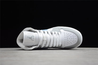 Nike Air Jordan 1 Mid Wolf Grey Aluminum Sneakers